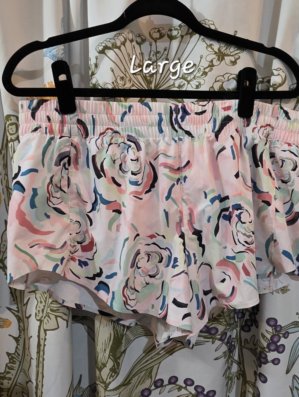 Athleta Floral Print Pink Multicolor Athletic Shorts
